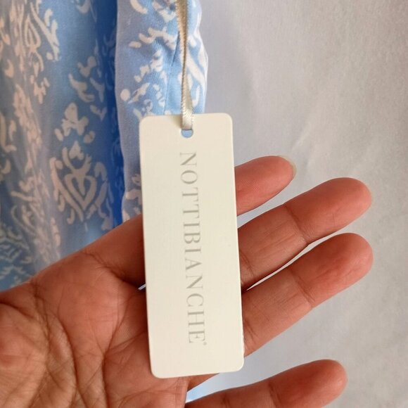 Nottibianche Sleep Top NWT Light Blue Floral Short Sleeve Size L Dillard’s - Picture 7 of 8